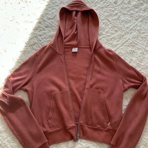 Aritzia TNA waffled zip up